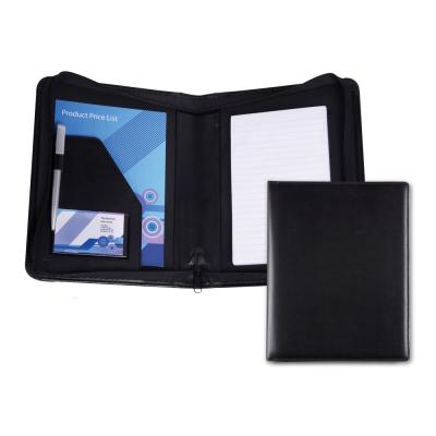 Image of Black Belluno PU A5 Zipped Conference Folder