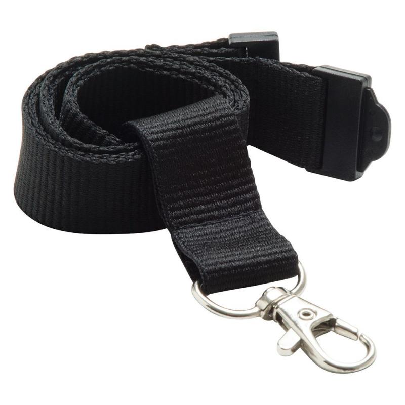 Image of 20mm Flat Recycled PET Lanyard in Black (UK Stock)